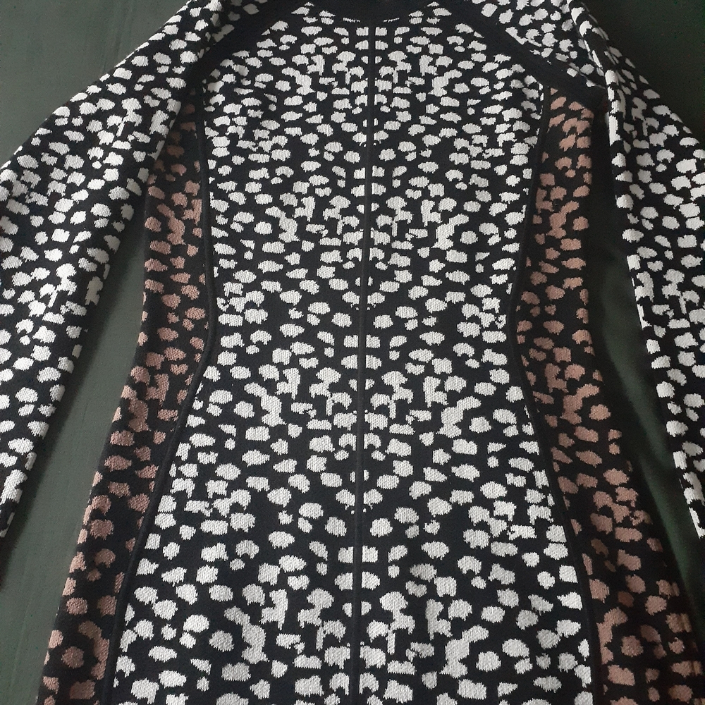 ASOS Monochrome and Brown Patterned Long Sleeve Dress